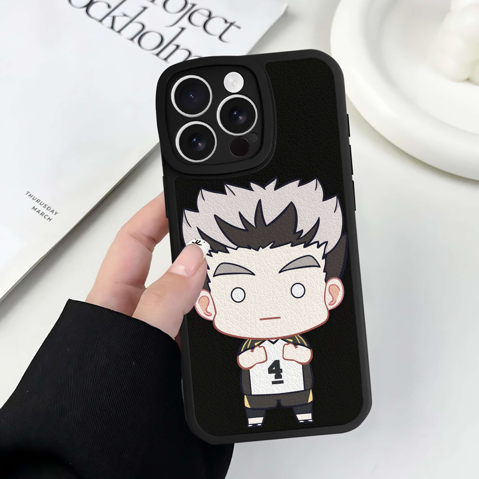 （画像用） ハイキュー!! Haikyu!! 【iPhone 16シリーズ対応】シリコンスマホケース（レザー調） 材質：シリコン